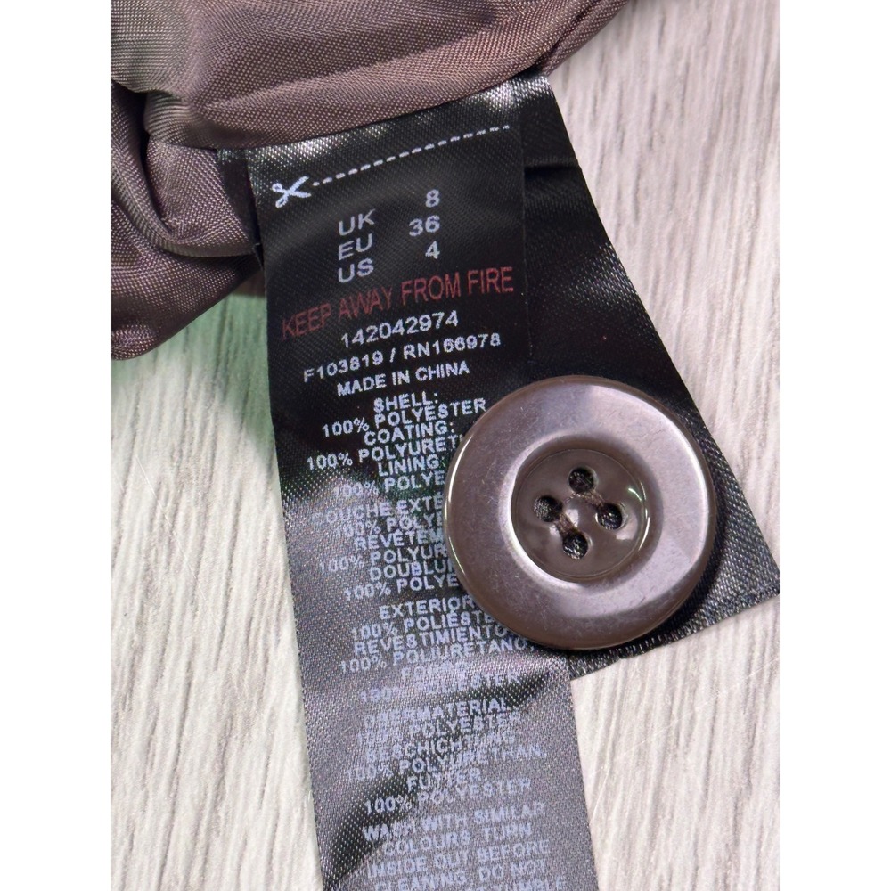 ASOS DESIGN‎ Faux Leather Harrington Jacket Chocolate Brown US 4 F103819 - Picture 8 of 10